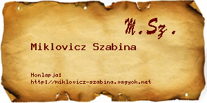 Miklovicz Szabina névjegykártya
